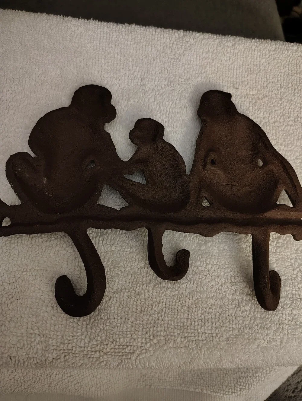 Brown Monkey Trio Wall Hook - Decorative Home Wall Decor  Cast Iron